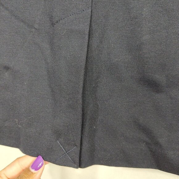 Premise Navy Blue Pencil Straight Skirt Women Petite Size PS Back Slit NEW - Picture 5 of 10